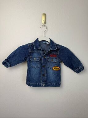 Von Dutch Vintage Denim Trucker Jacket Baby Toddler 18M Patches Y2K Logo Retro